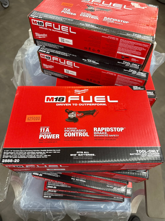 M18 FUEL 18V Lithium-Ion Brushless Cordless 4-1/2 in./5 in. Grinder with Variable Speed & Paddle Switch (Tool-Only)