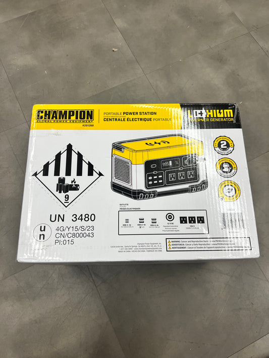 Champion 998 WH Portable Power Station - 2000/1000 Watt Lithium Inverter Generator - 201260 (New)