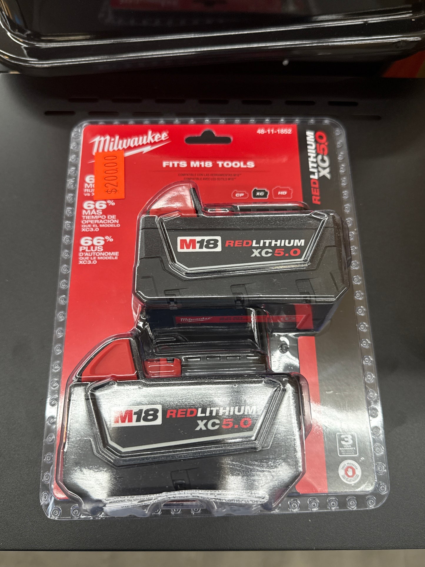 M18 18-Volt Lithium-Ion XC Extended Capacity 5.0 Ah Battery Pack (2-Pack)