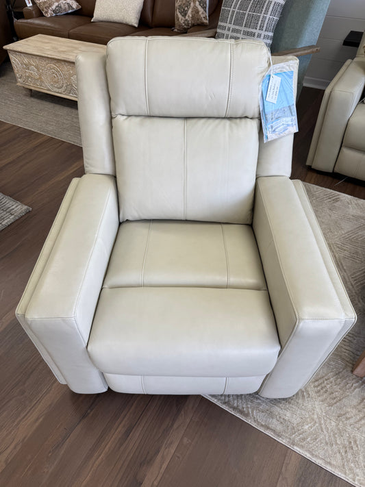 Abbyson Rhodes Leather Recliner (Ivory) *Pick-Up Only*
