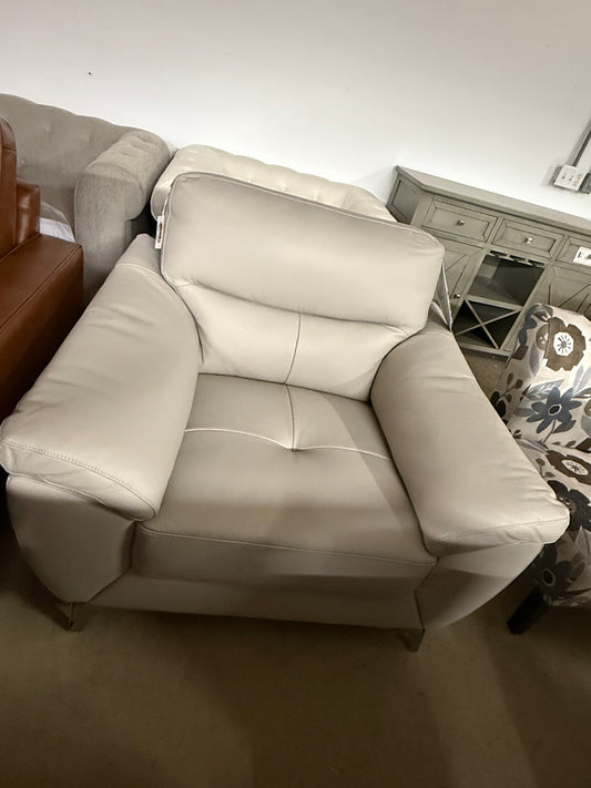 Abbyson Light Grey Leather Chair