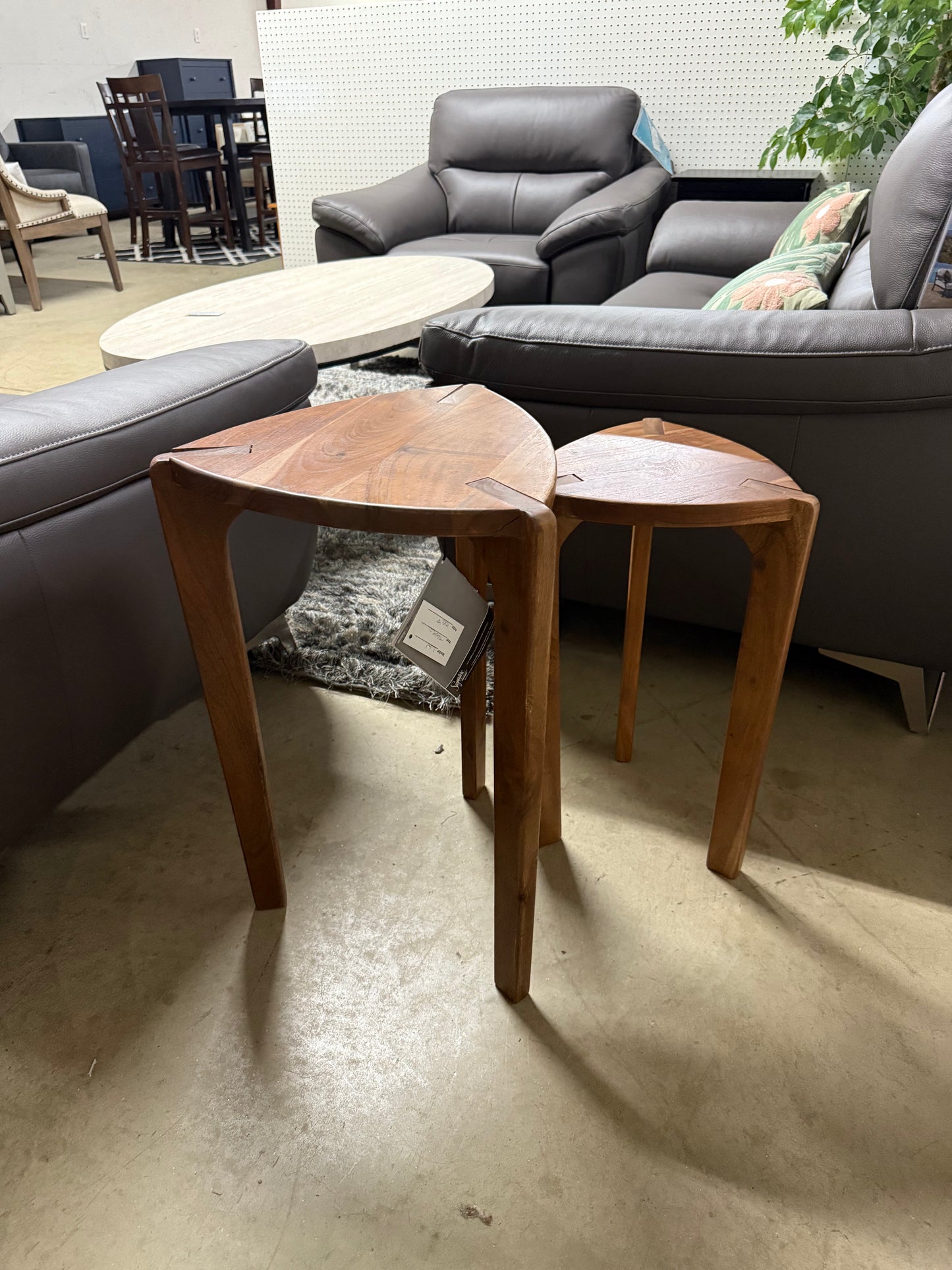 Ashley Furniture Solid Wood Nesting Accent Tables (Set of 2)