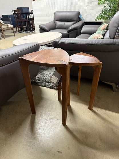 Ashley Furniture Solid Wood Nesting Accent Tables (Set of 2)