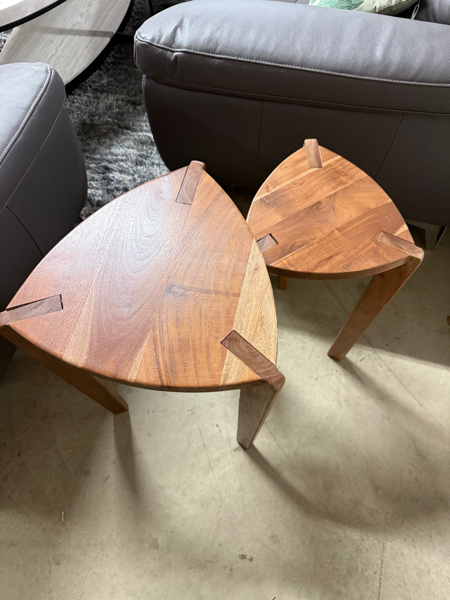 Ashley Furniture Solid Wood Nesting Accent Tables (Set of 2)