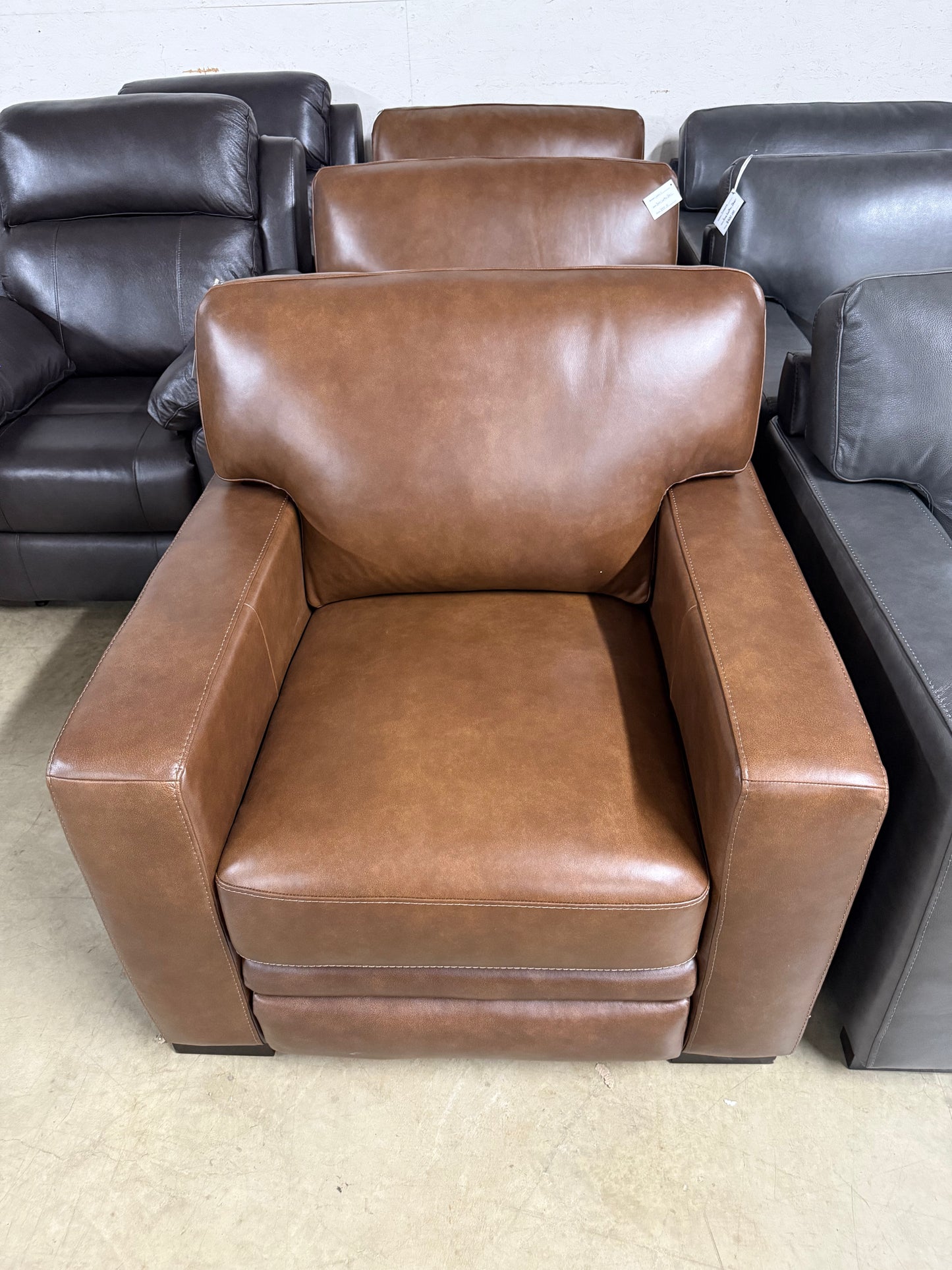 Abbyson Astoria Top Grain Brown Leather Chair