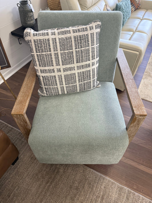 Teal/Wood Swivel Chair *pick up only*