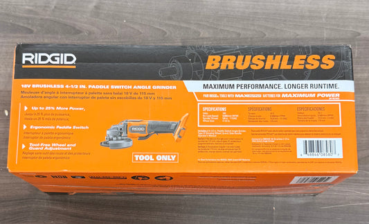 RIDGID 18V Brushless 4-1/2 in. Paddle Switch Grinder (Tool Only)