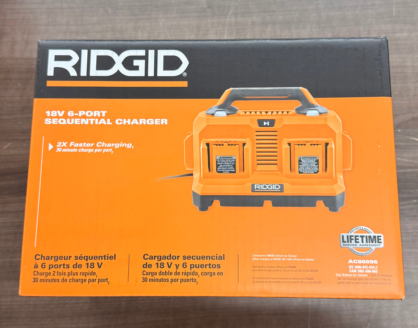 RIDGID 18V 6 Port Sequential Charger