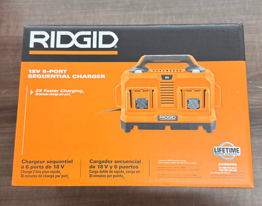 RIDGID 18V 6 Port Sequential Charger