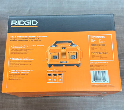 RIDGID 18V 6 Port Sequential Charger
