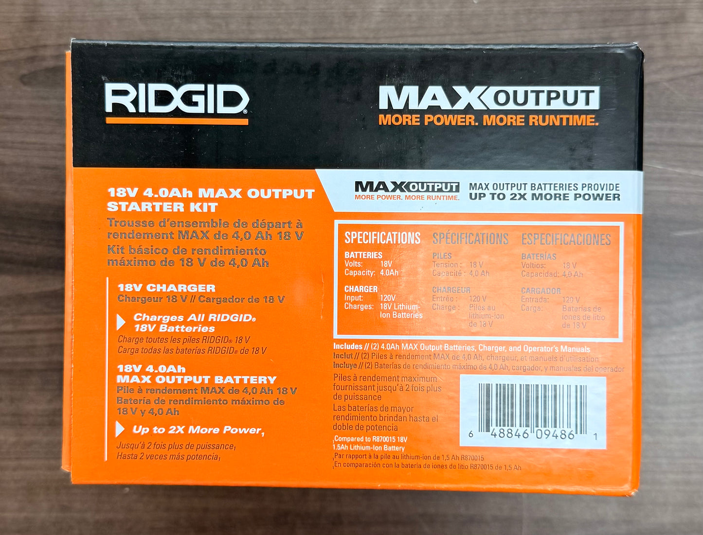 RIDGID 18V 4.0 Ah MAX Output Starter Kit