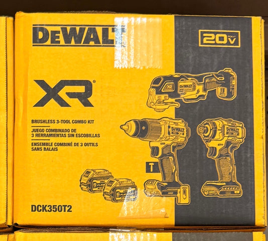 DEWALT 3-Tool 20-Volt Max Brushless Power Tool Combo Kit with Soft Case (2-Batteries and charger Included)