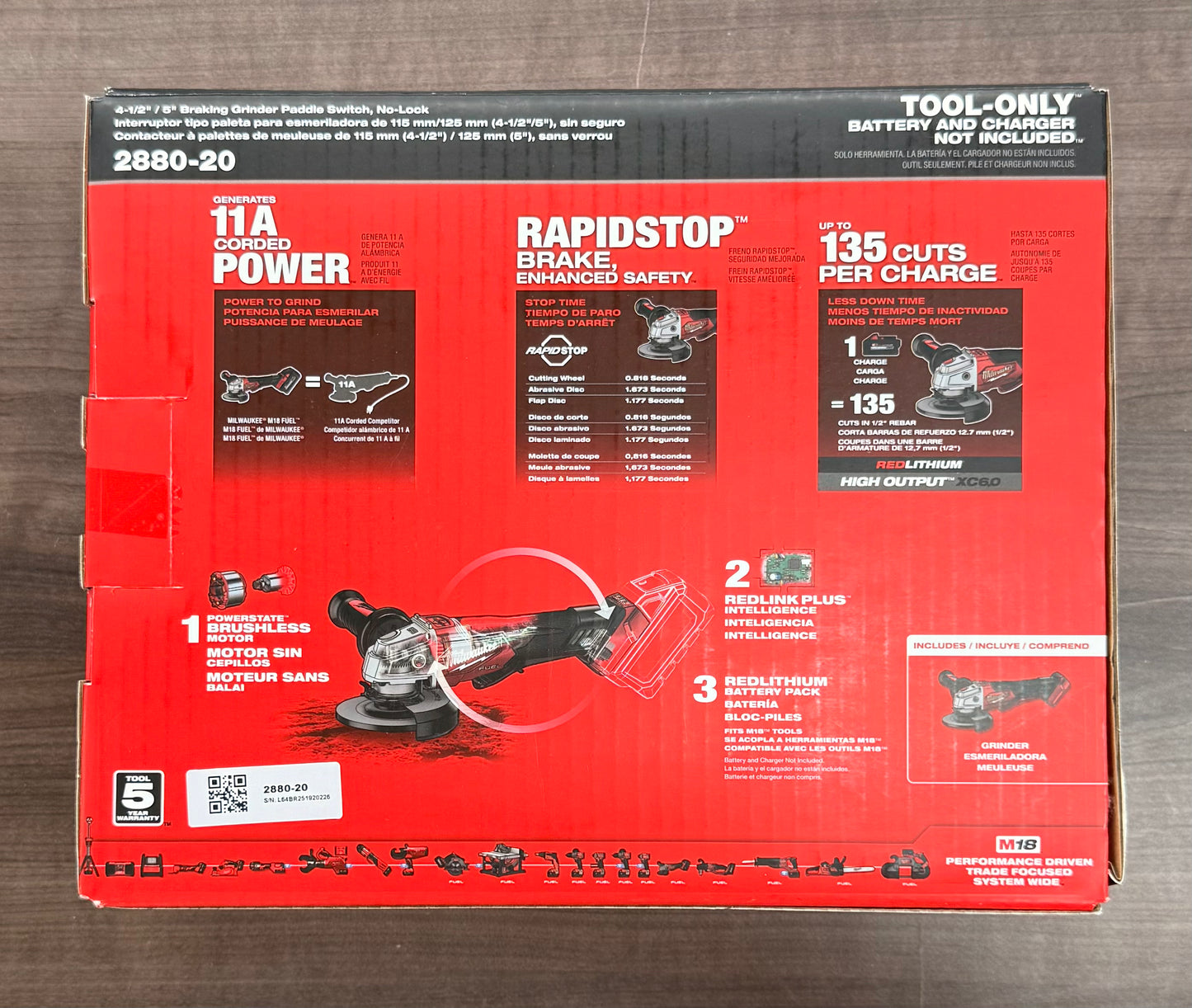 Milwaukee M18 FUEL 4-1/2" Braking Grinder (Tool Only)