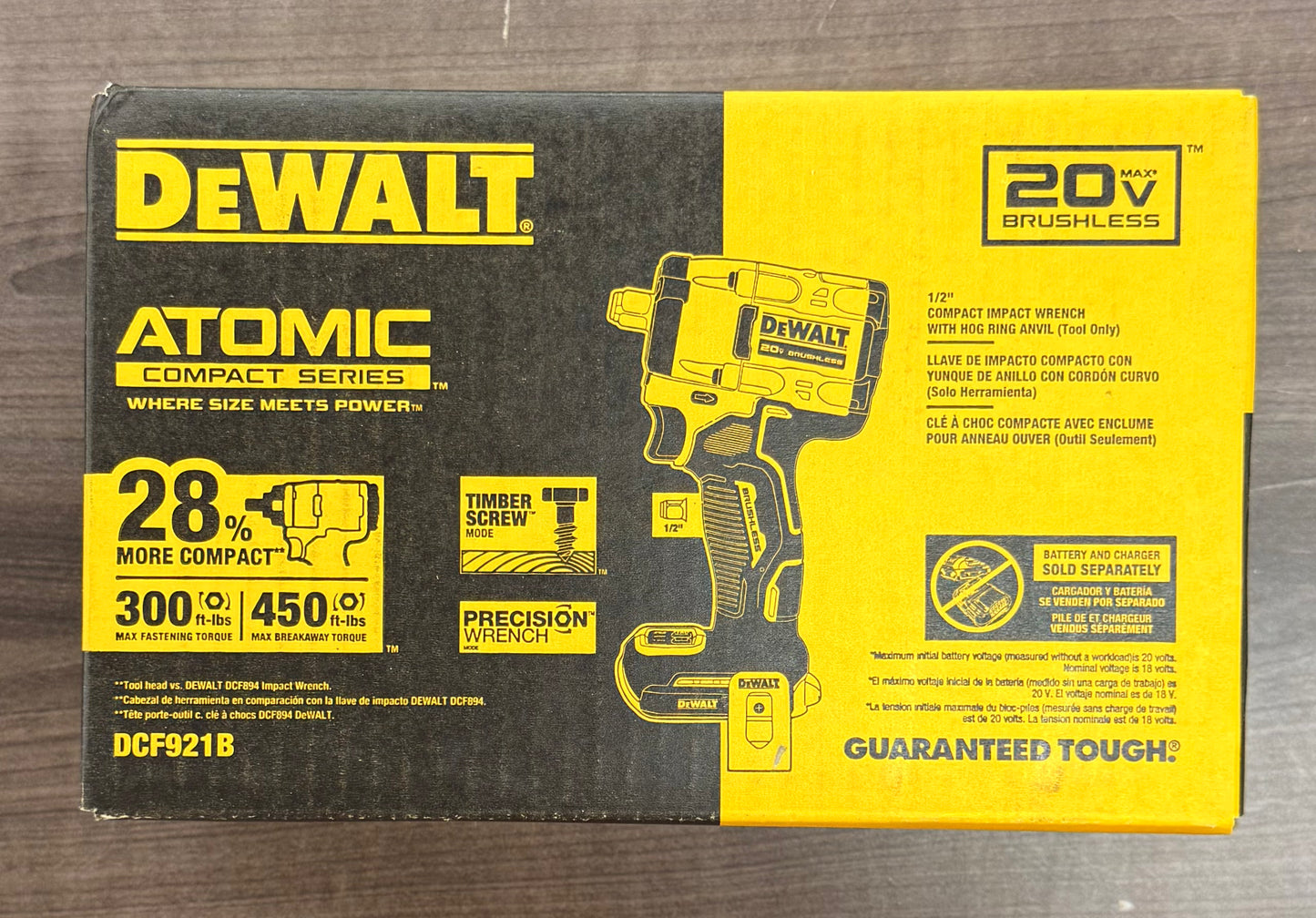 DeWalt Atomic Cordless Brushless 1/2" Compact Impact Wrench (Tool Only)