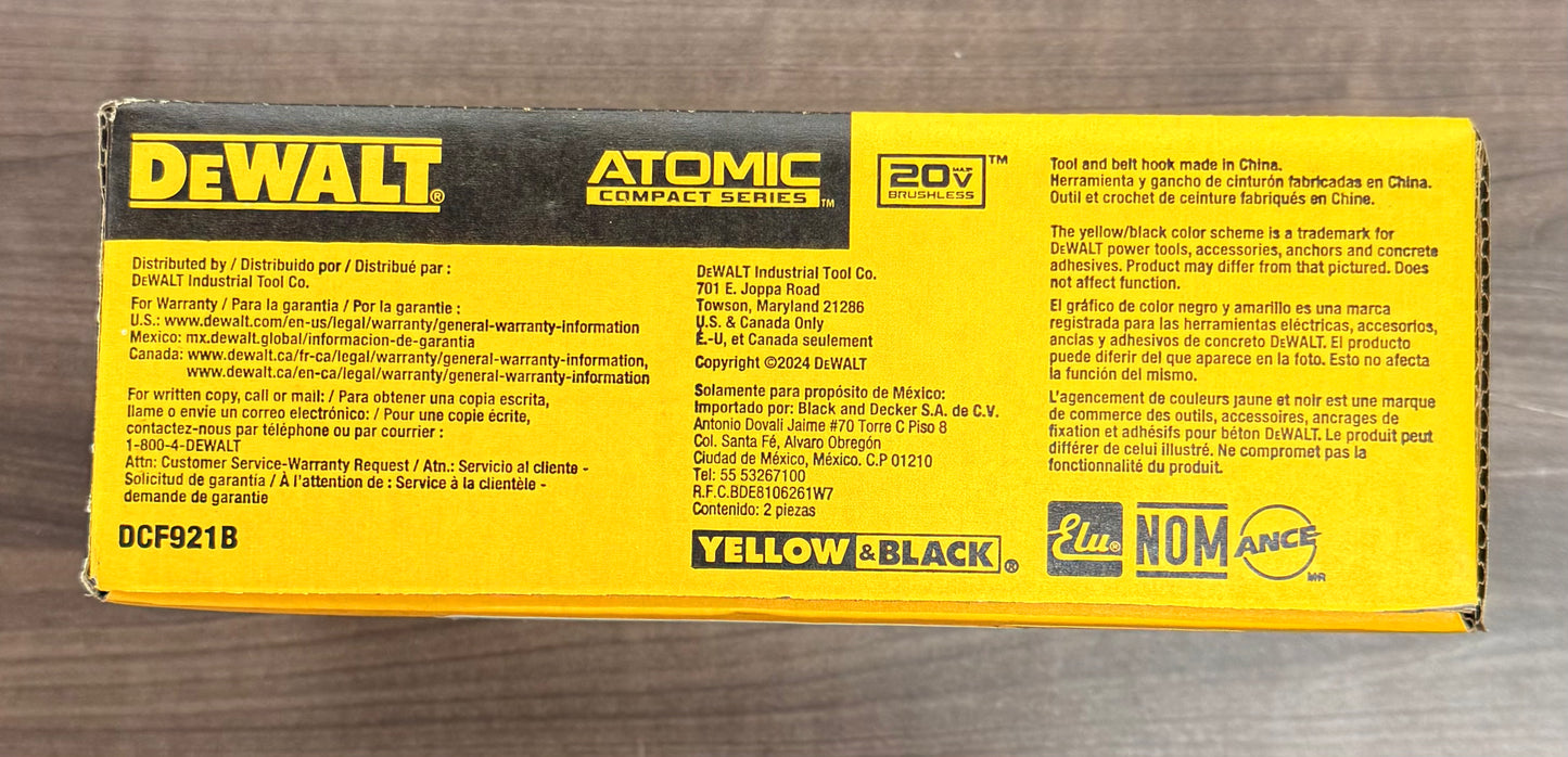 DeWalt Atomic Cordless Brushless 1/2" Compact Impact Wrench (Tool Only)