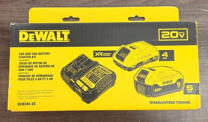 DeWalt 20V MAX XR Power Pack 4AH and 5AH Battery Starter Kit
