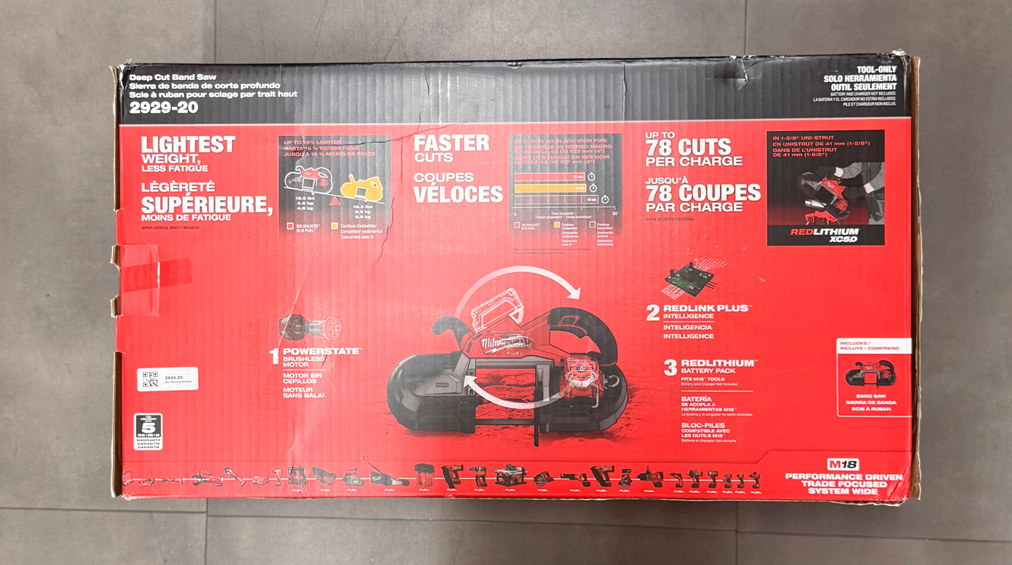 Milwaukee M18 FUEL 18V Lithium-Ion Brushless Cordless Deep Cut Band Saw (Tool-Only)