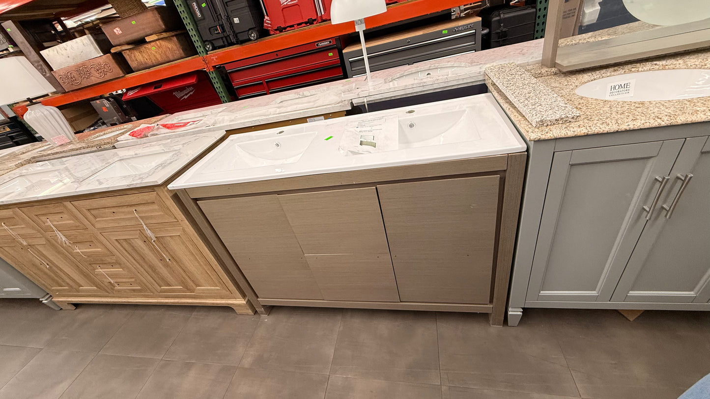 Small His & Hers Vanity with Cabinet Storage *Pick Up Only*