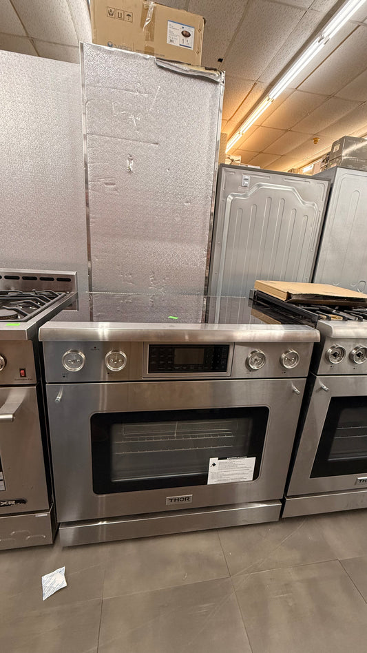 THOR 36 in. 5 Elements Freestanding Electric Range Oven with Self-Cleaning Air Fry Convection in Stainless Steel *Pick up only*