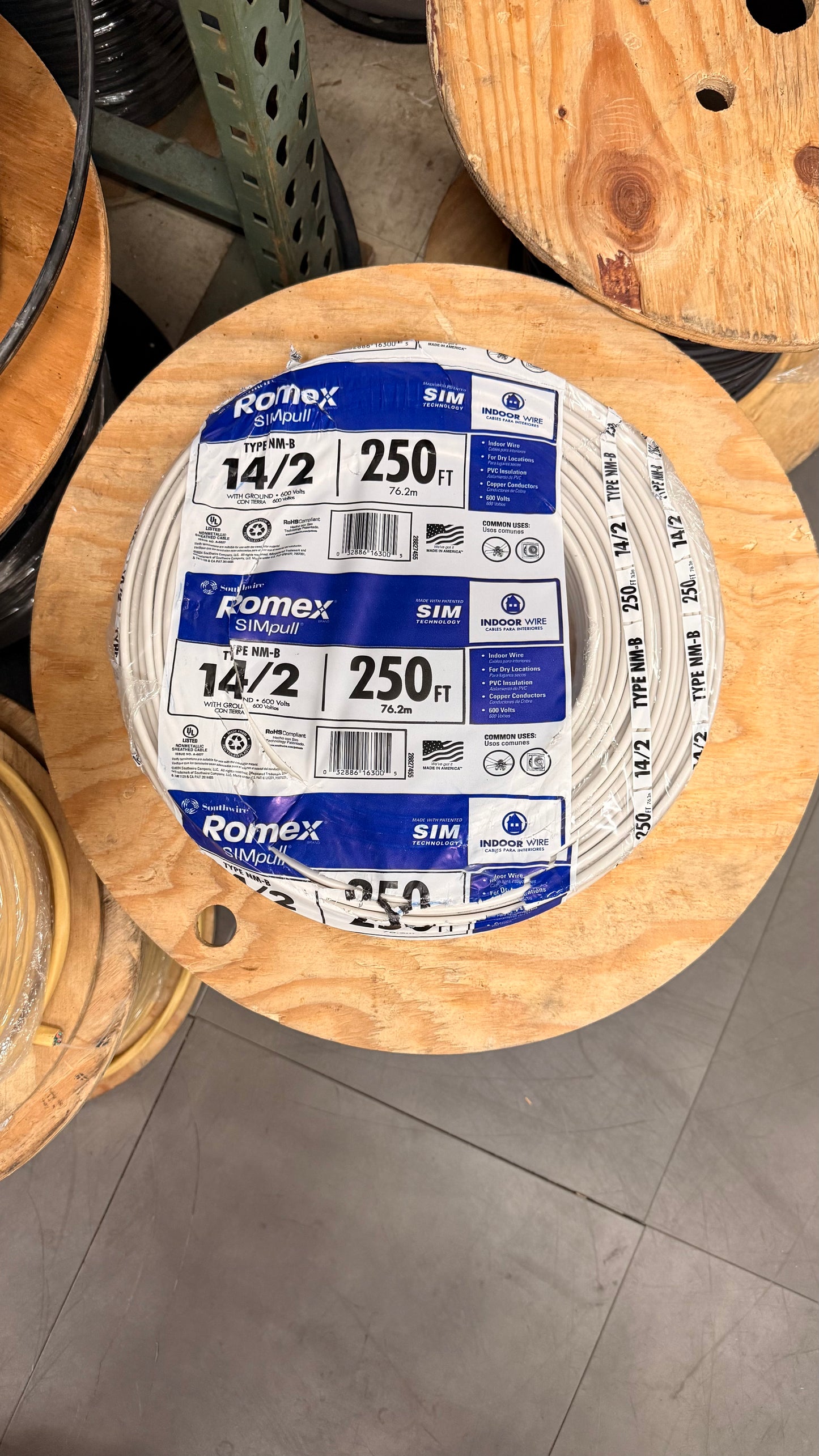 250 ft. 14/2 Romex SIMpull Solid NM-B W/G Wire *Pick up only*