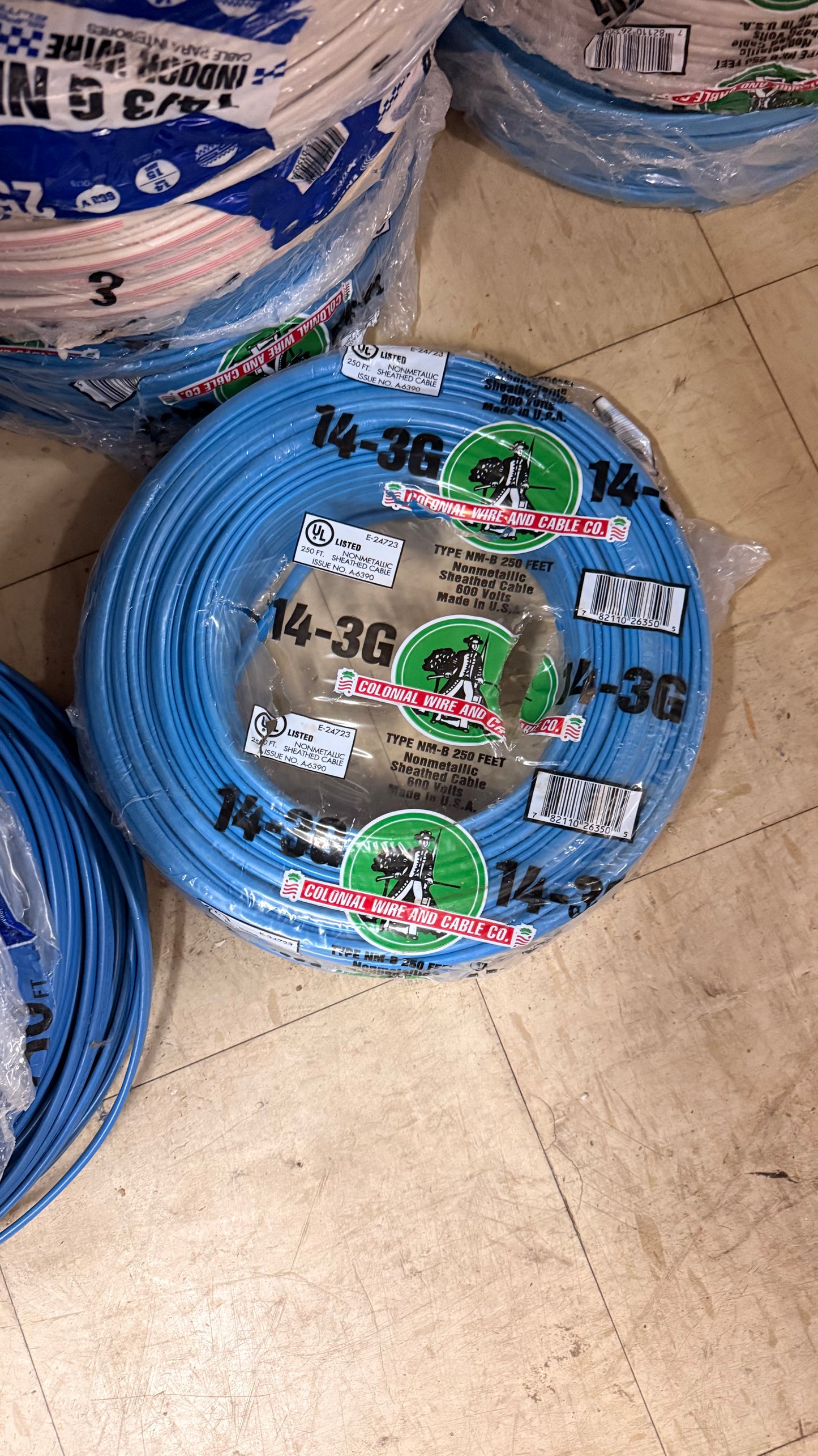 250 ft. 14/3G Colonial Wire and Cable Co. *Pick up only*