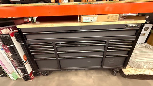 Medium Husky Rolling Tool Box with Wooden Top *Pick up only*