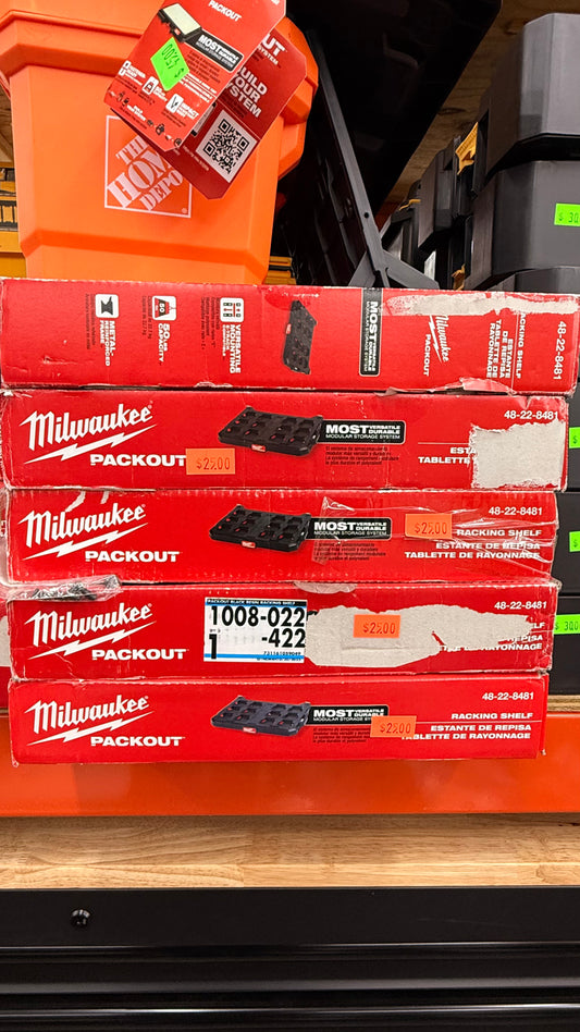 Milwaukee PACKOUT Racking Shelf 22.3 in. H x 22.3" with Metal Reinforced Frame *Pick up only*