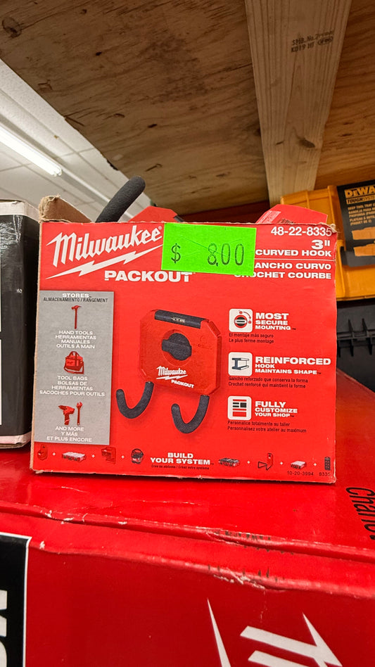 Milwaukee PACKOUT 3" Small Curved Utility Hook