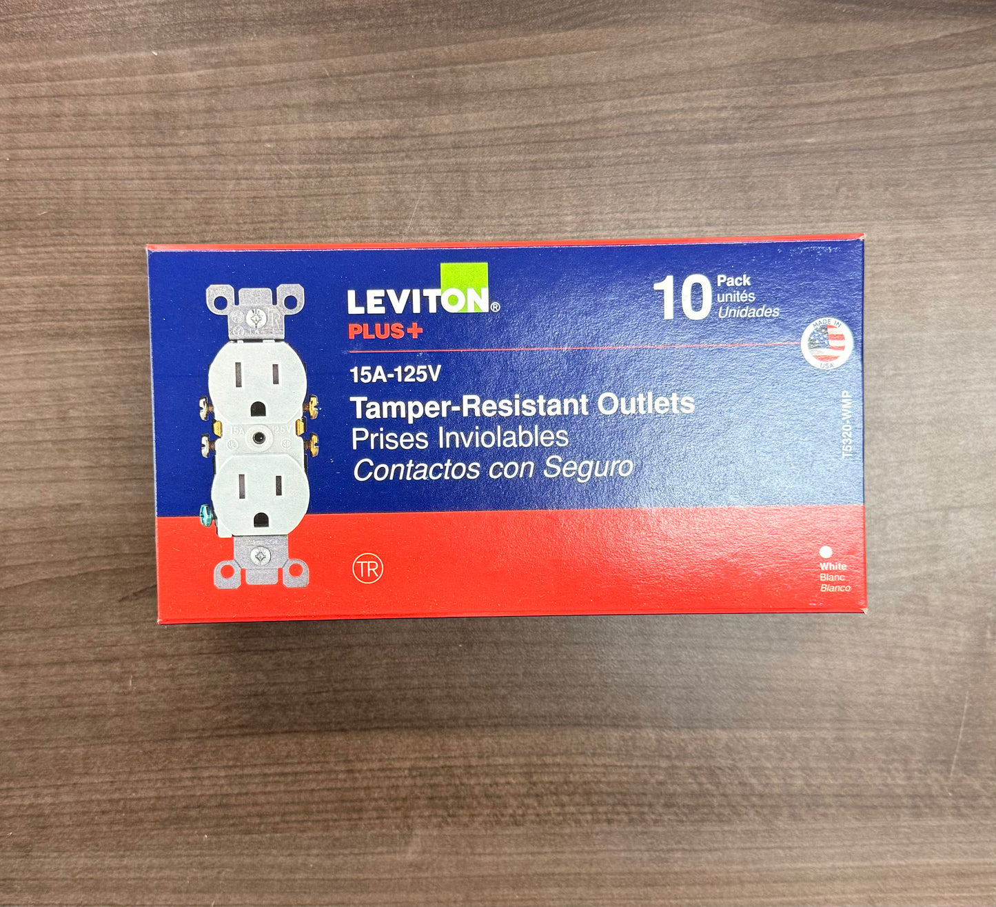 Leviton Plus+ Tamper-Resistant Outlets 10 pack White