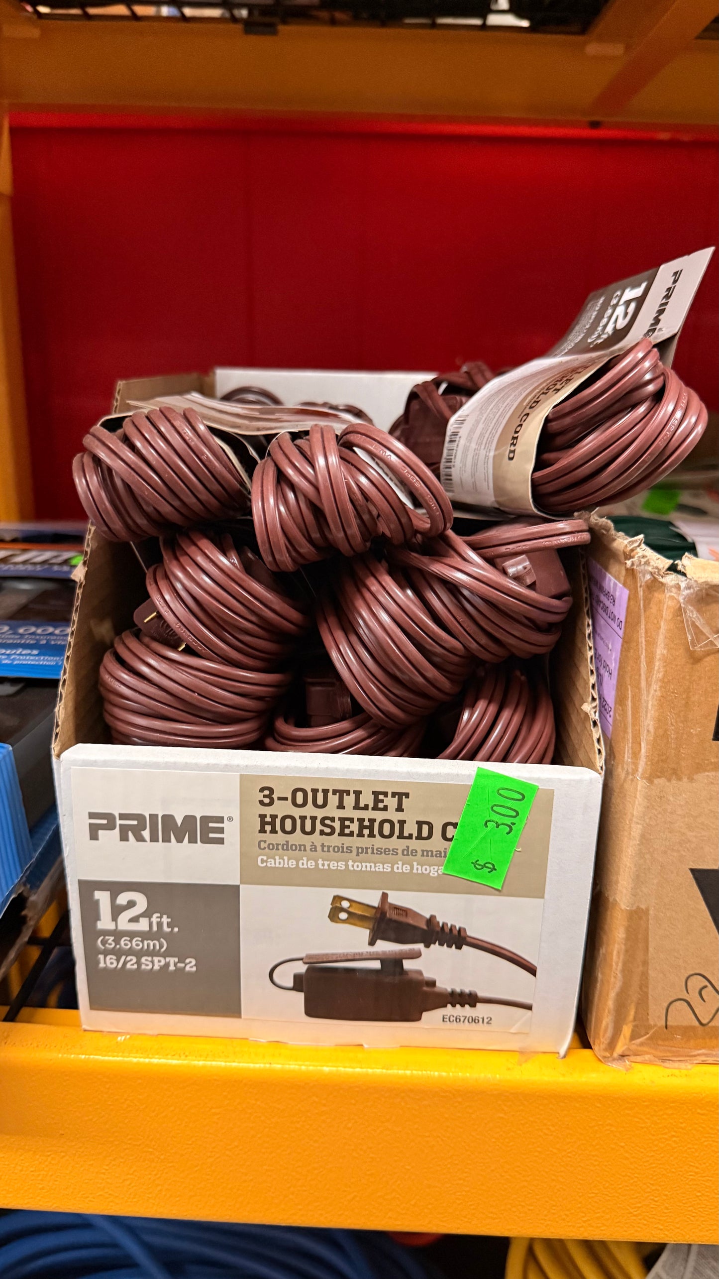 Prime 12ft 3-Outlet Household Cord