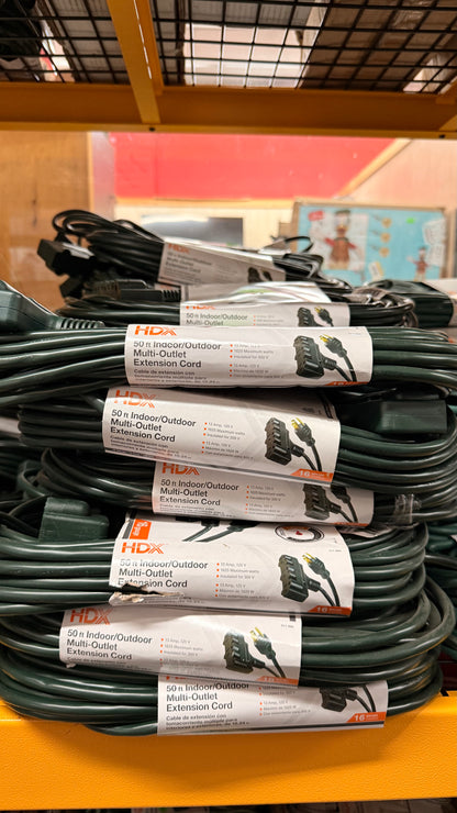 HDX 50ft Indoor/Outdoor Multi-Outlet Extension Cord