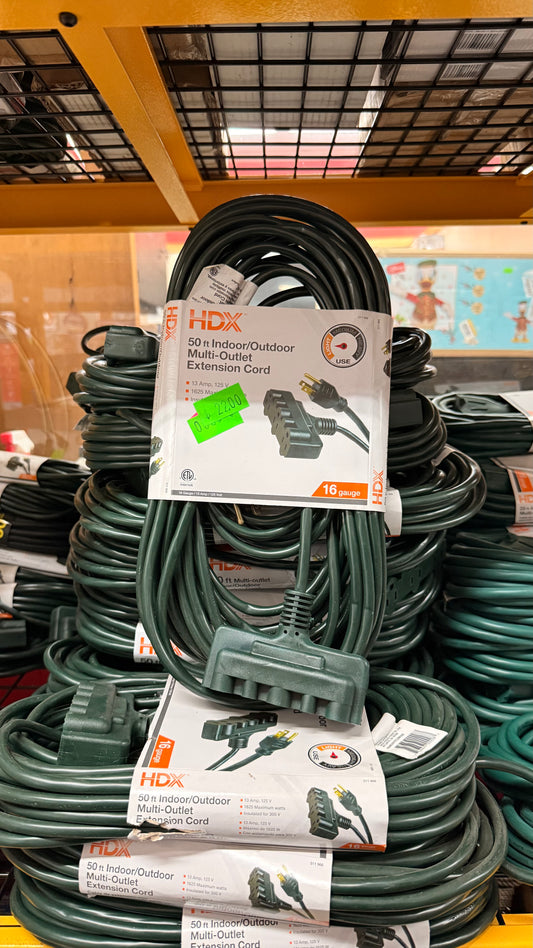 HDX 50ft Indoor/Outdoor Multi-Outlet Extension Cord
