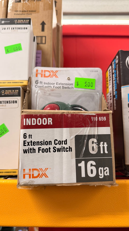 HDX 6ft Indoor Extension Cord with Foot Switch