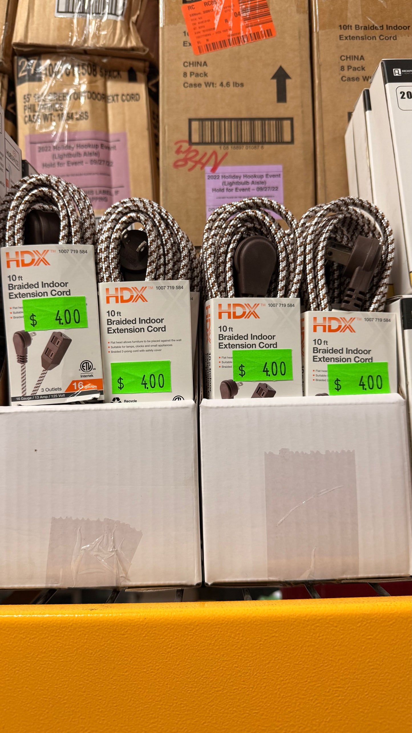 HDX 10ft Braided Indoor Extension Cord with Flat Head