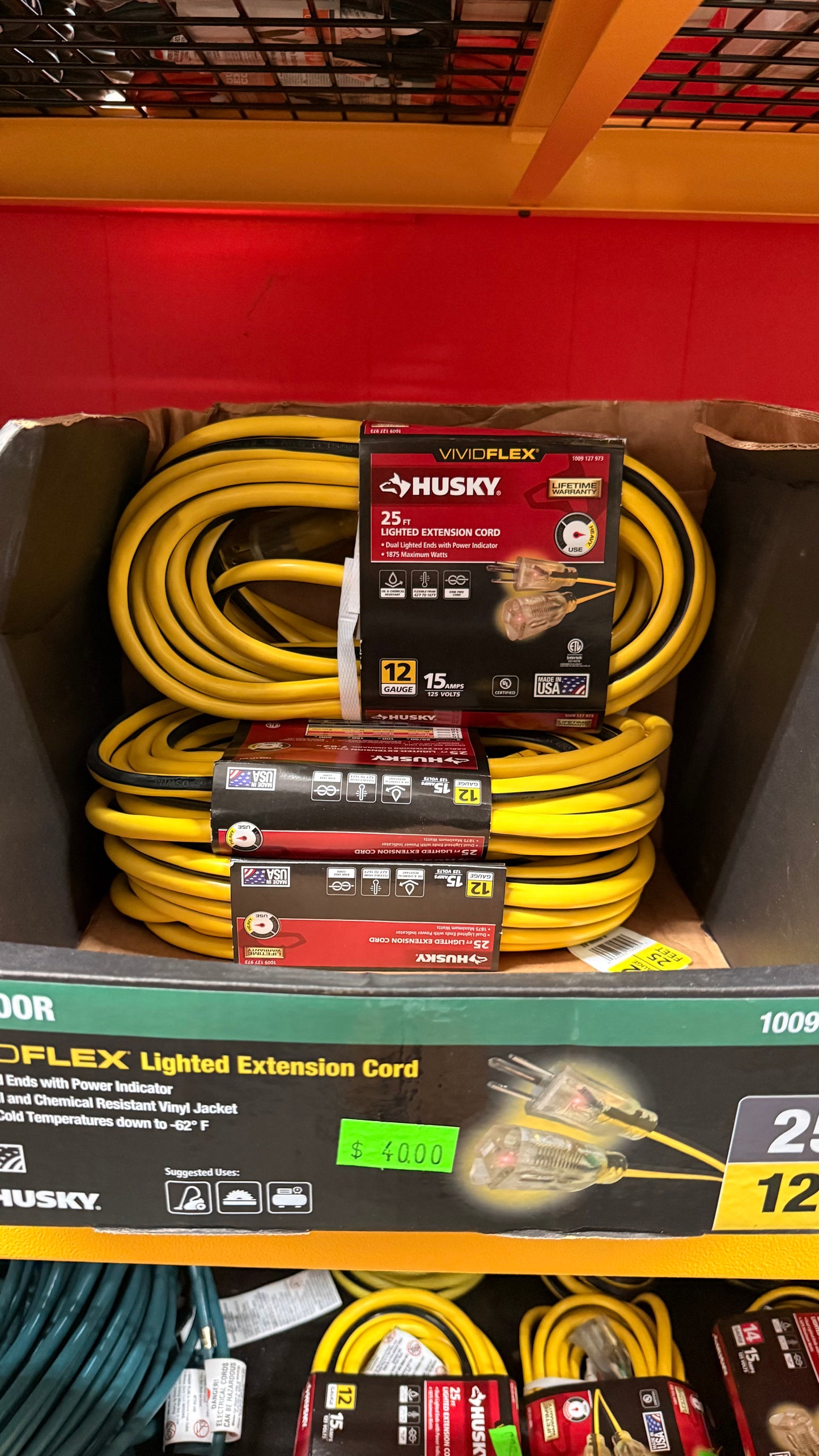 HUSKY 25ft Lighted Extension Cord