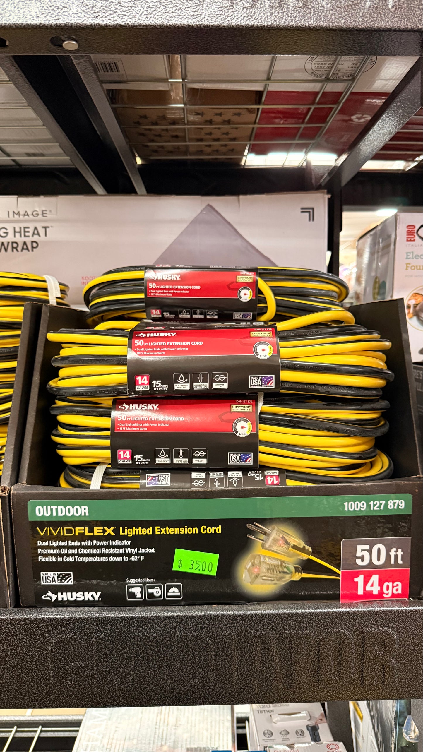 HUSKY 50ft Outdoor Vividflex Lighted Extension Cord