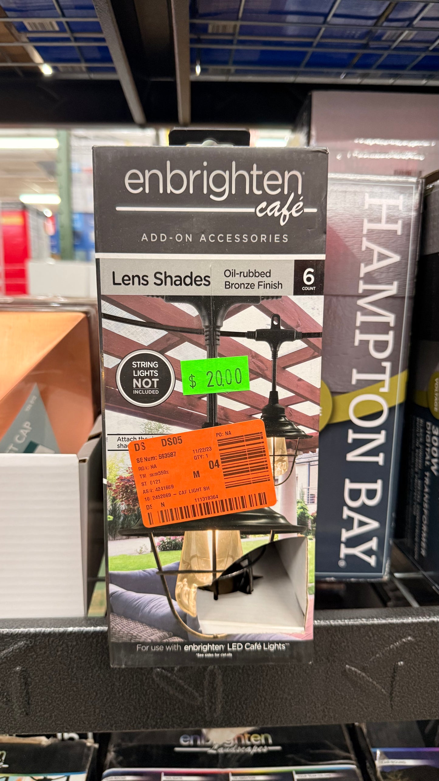 Enbrighten Café Lens Shades Oil-Rubbed Bronze Finish 6 Count