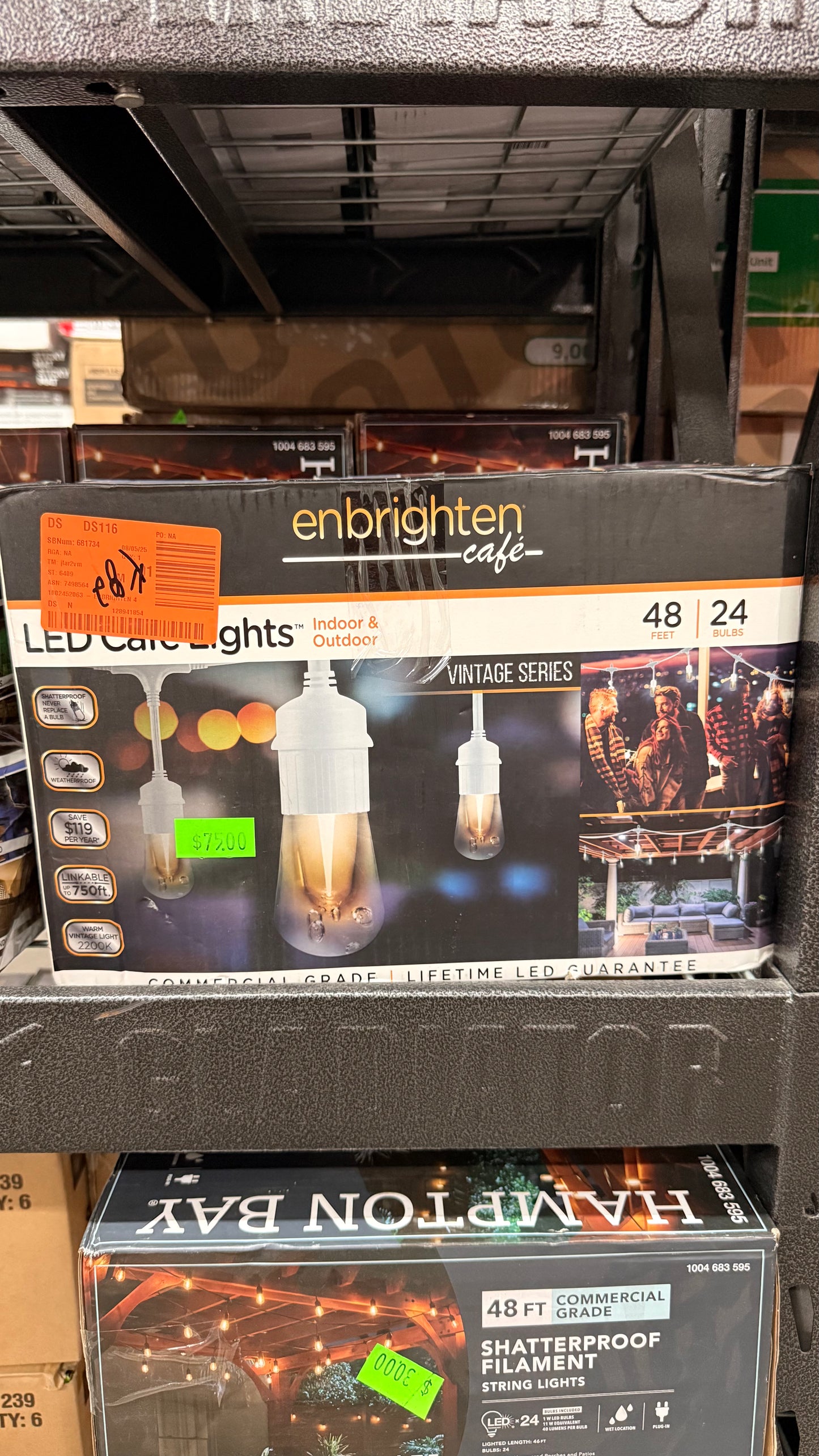 Enbrighten Café 48ft LED Café Lights – Vintage Series