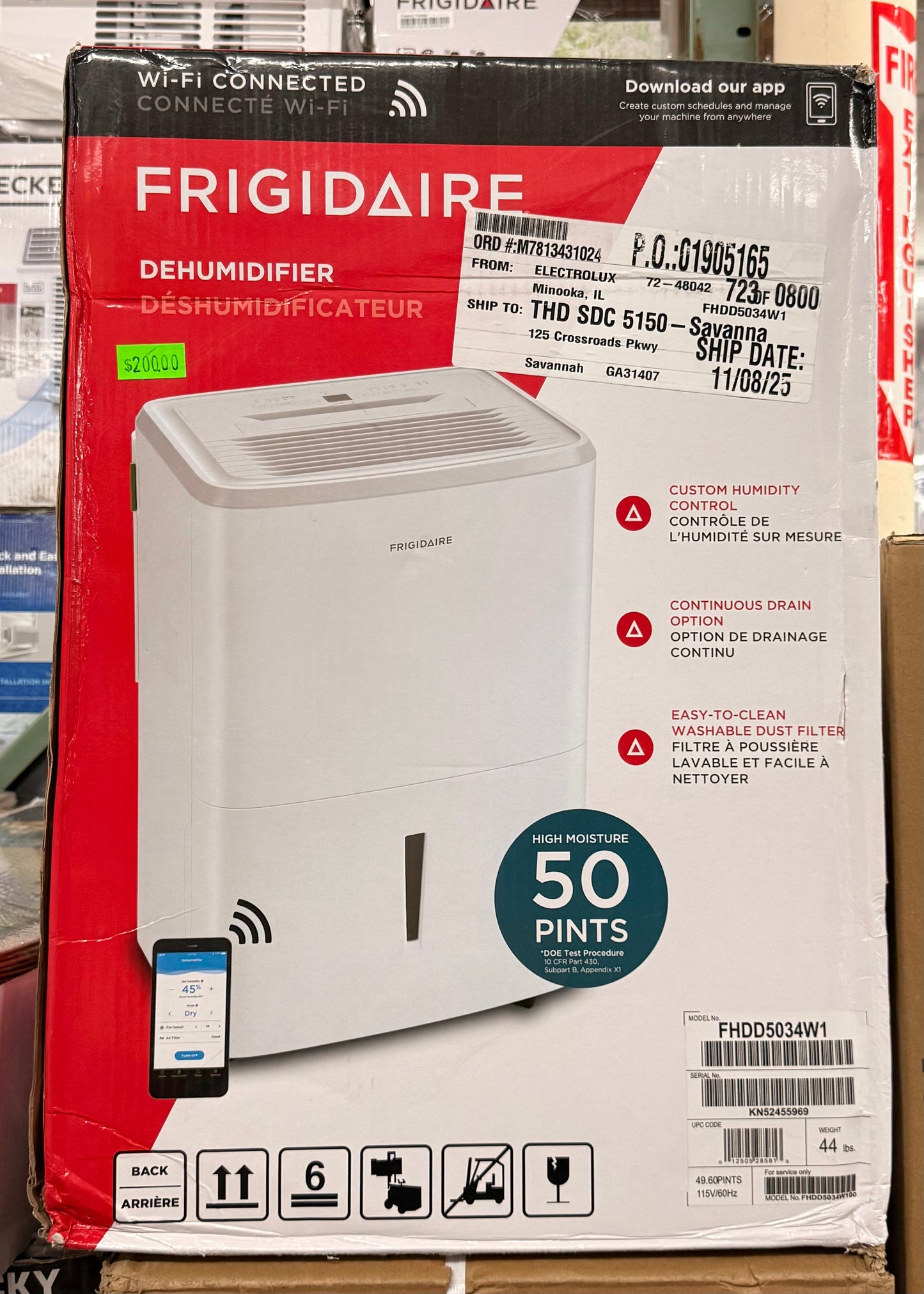 Frigidaire Dehumidifier 50 Pint