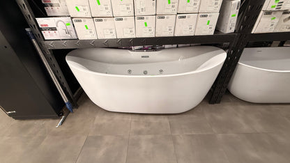WoodBridge 72" Whirlpool Water Jetted & Air Bubble Freestanding Heated Soaking Bathtub *pick up only*