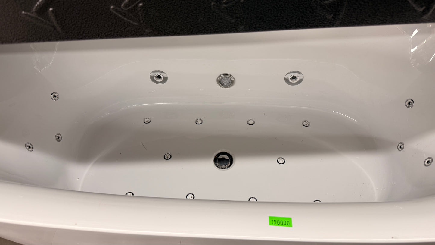 WoodBridge 72" Whirlpool Water Jetted & Air Bubble Freestanding Heated Soaking Bathtub *pick up only*