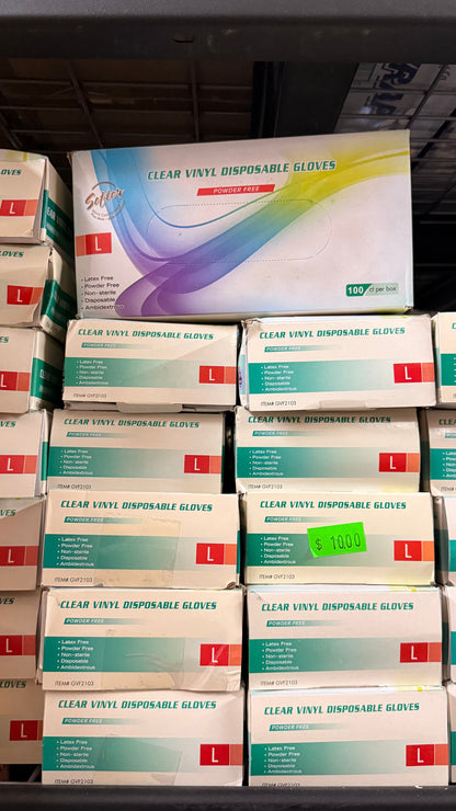 Clear Vinyl Disposable Gloves 100ct *pick up only*