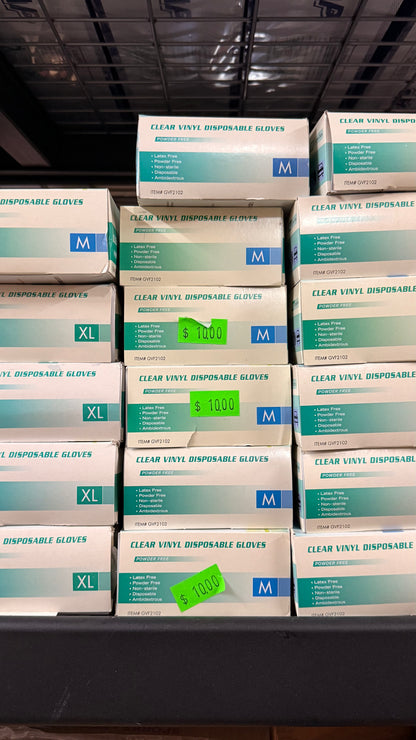 Clear Vinyl Disposable Gloves 100ct *pick up only*
