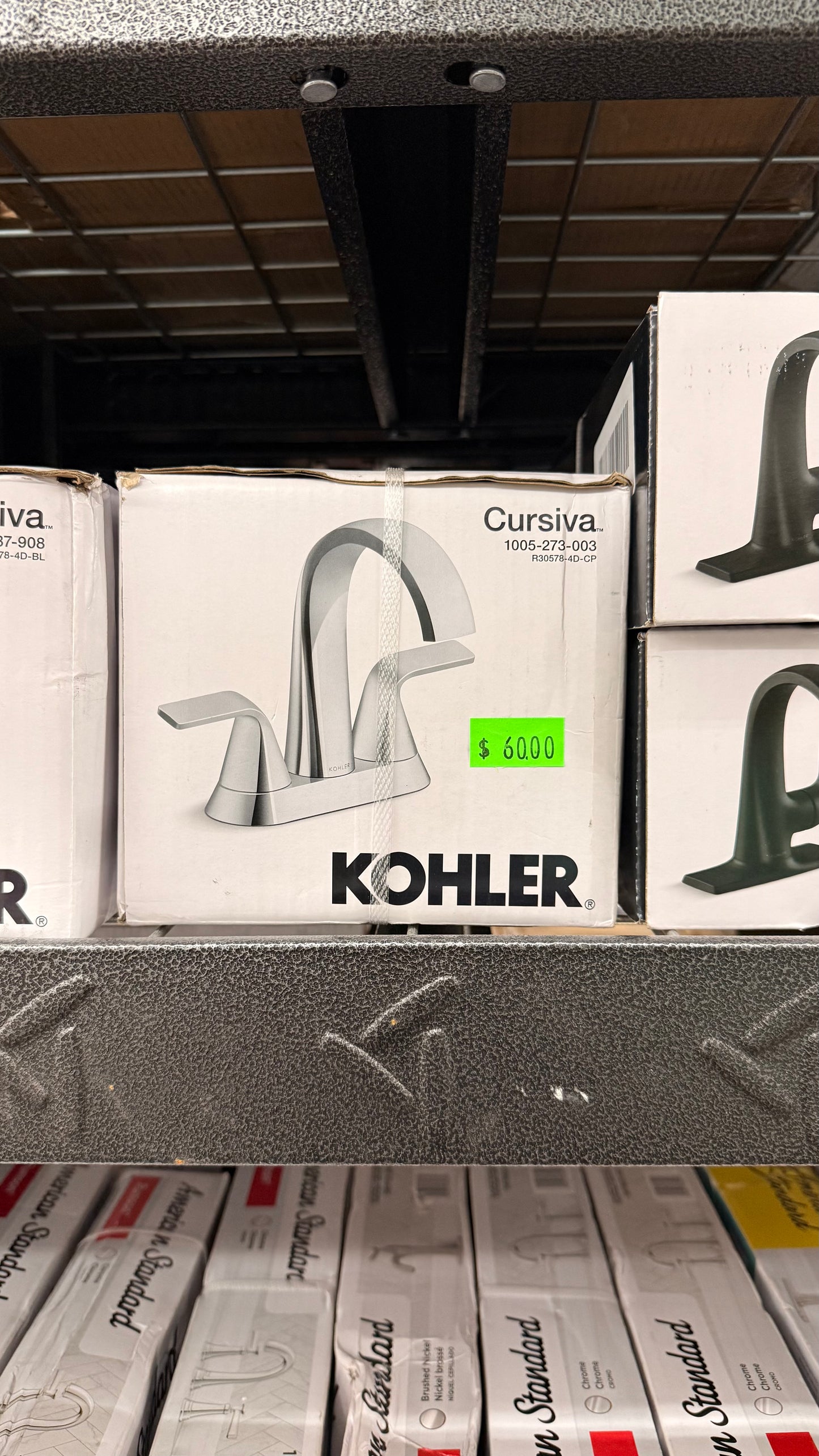 Kohler Cursiva 4 in. Centerset Double Handle Bathroom Faucet in Polished Chrome