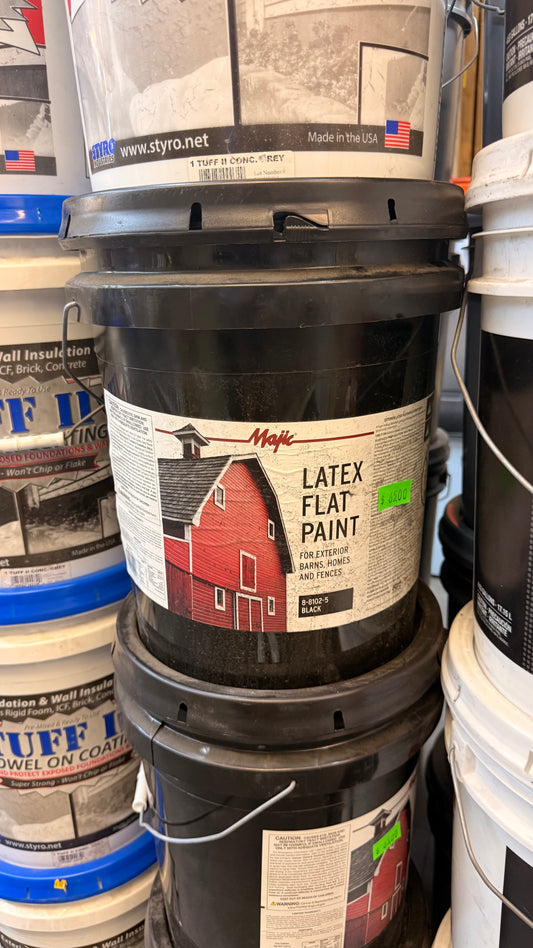 Exterior Latex Flat Paint Black *Pick up only*