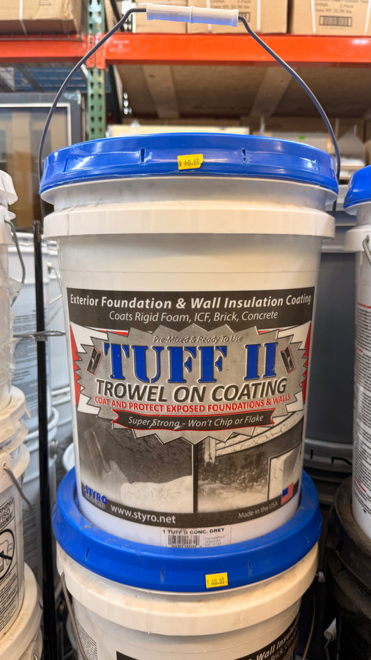TUFF II Trowel On Coating Exterior Foundation & Wall Insulation Coating *Pick up only*