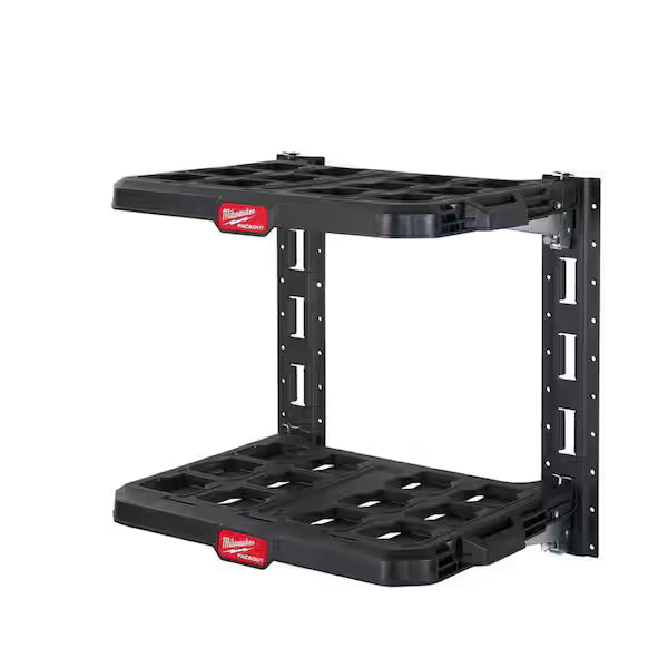 Milwaukee PACKOUT 22.3 in. Black Resin 2 Shelf Racking Kit with Metal Reinforced Frame *Pick up only*