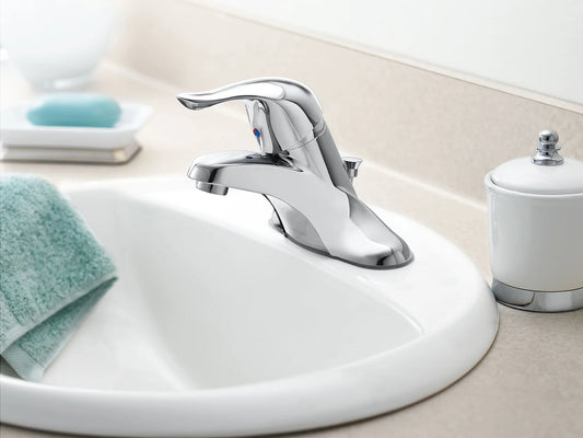 MOEN Chateau Chrome 1 Handle Lavatory Faucet with Metal Waste