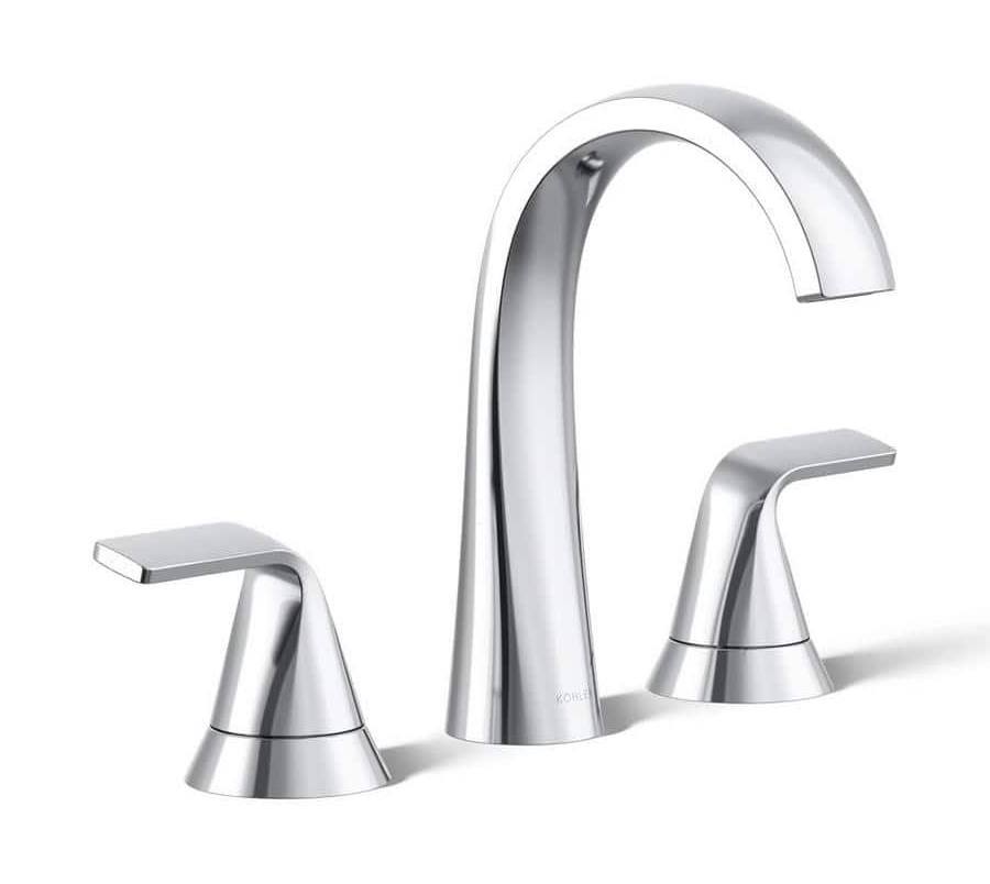 Kohler Sundae 8 in. Widespread Double Handles Bathroom Faucet in Vibrant Brushed Nickel